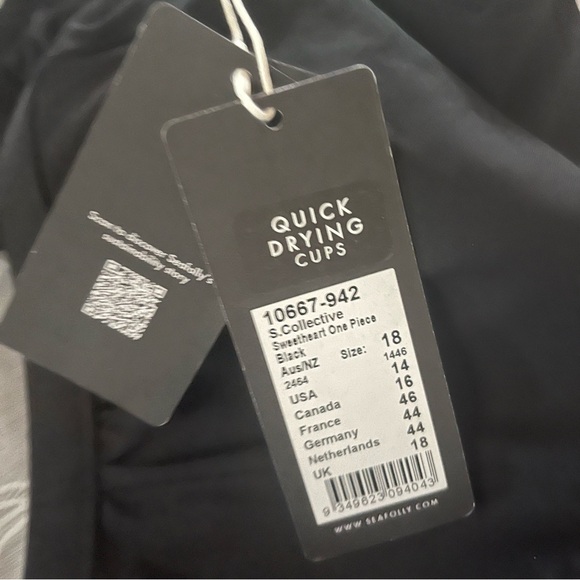 SEAFOLLY Eco Collective Black One Piece Swimsuit- Size 14 - Picture 12 of 16